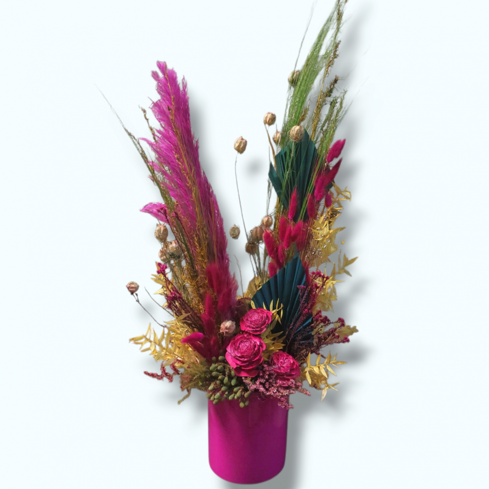 Dried Floral Arrangement Cerise