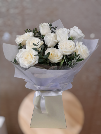 Classic White Rose Bouquet