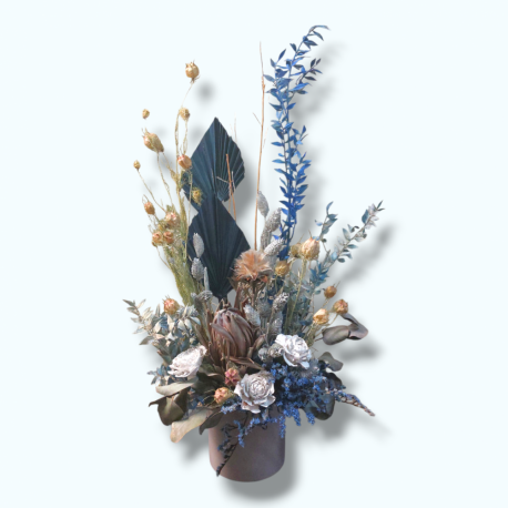 Dried Floral Arrangement Blues